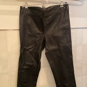 Theory leather black pants size 0